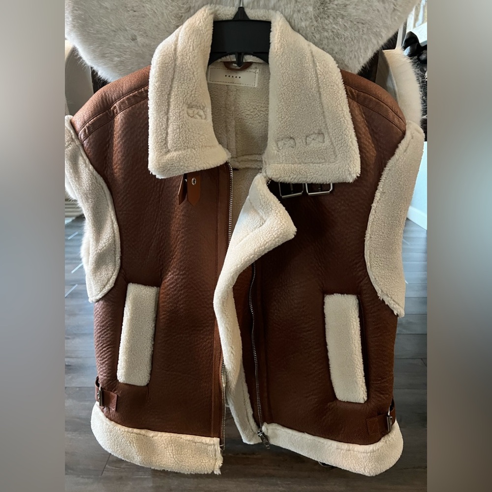 BLANKNYC Vegan Leather and Sherpa Vest